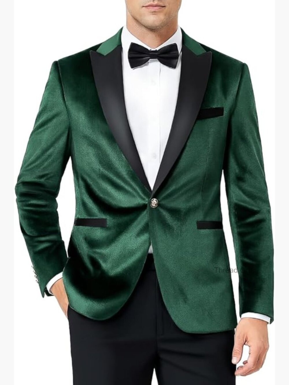 Men's Velvet Blazer One Button Tuxedo Jacket Slim Fit Wedding Prom Party